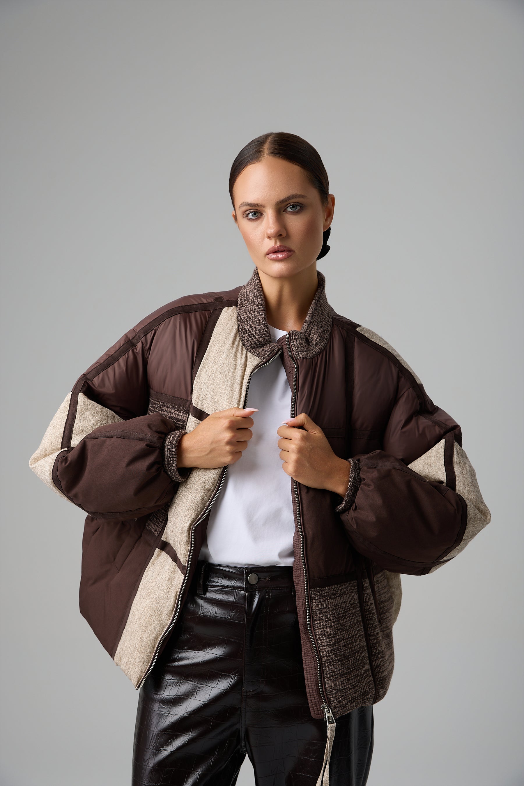 KURTKA MOSAIC BROWN