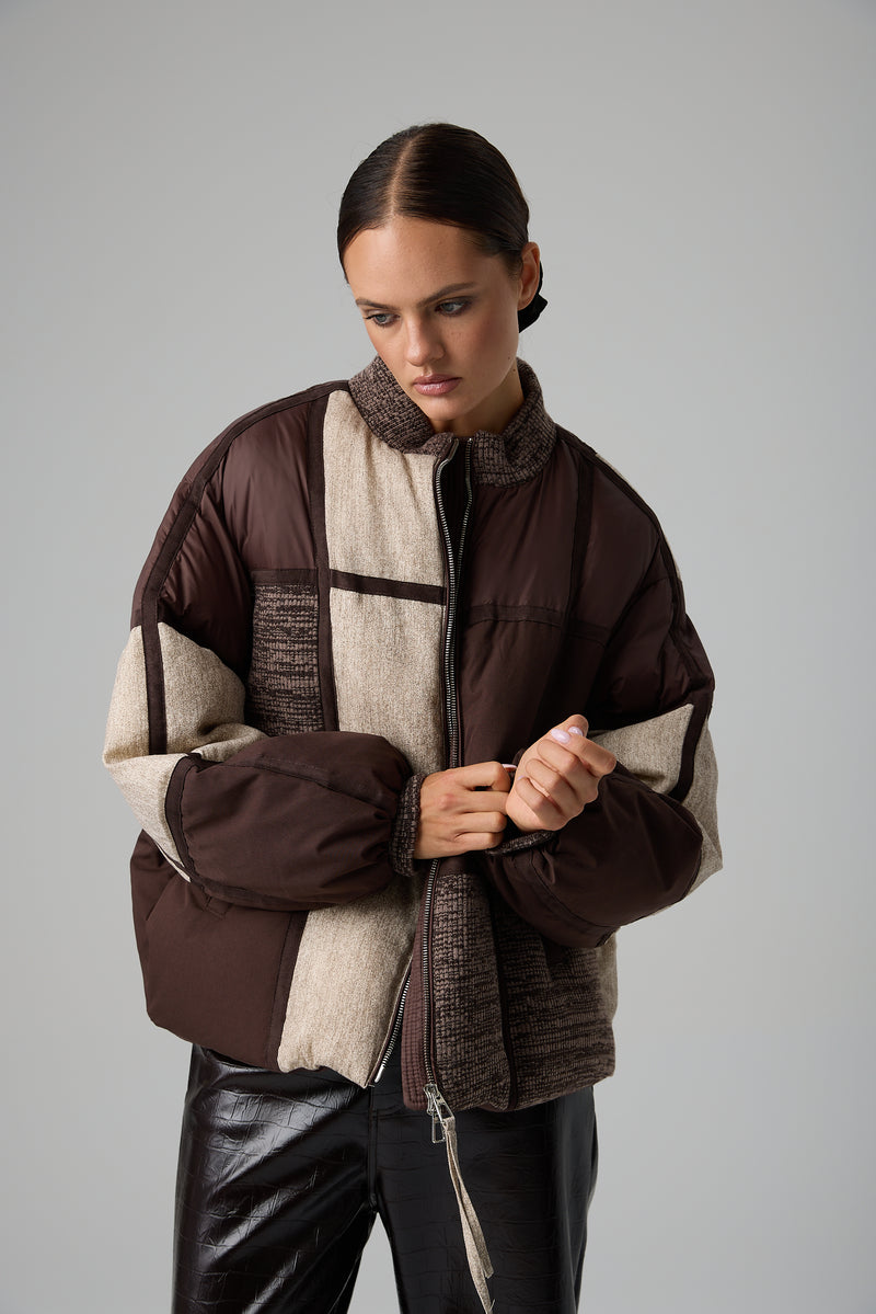 KURTKA MOSAIC BROWN