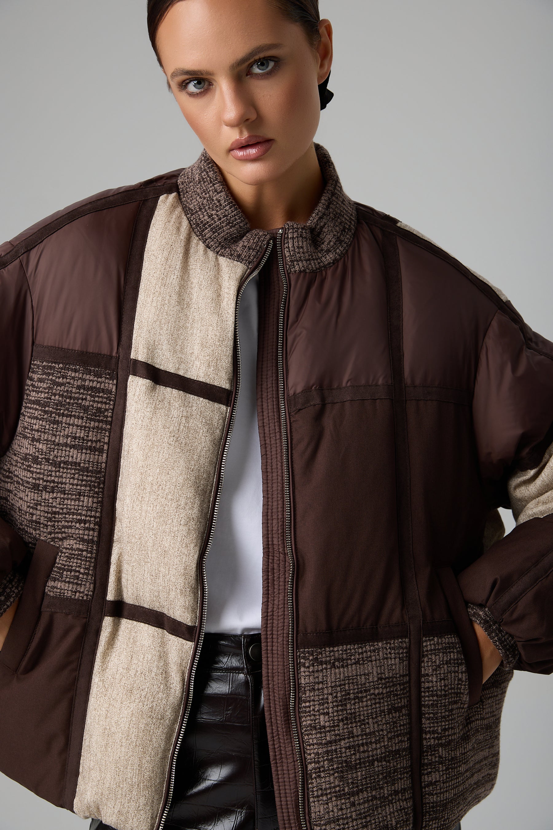 KURTKA MOSAIC BROWN