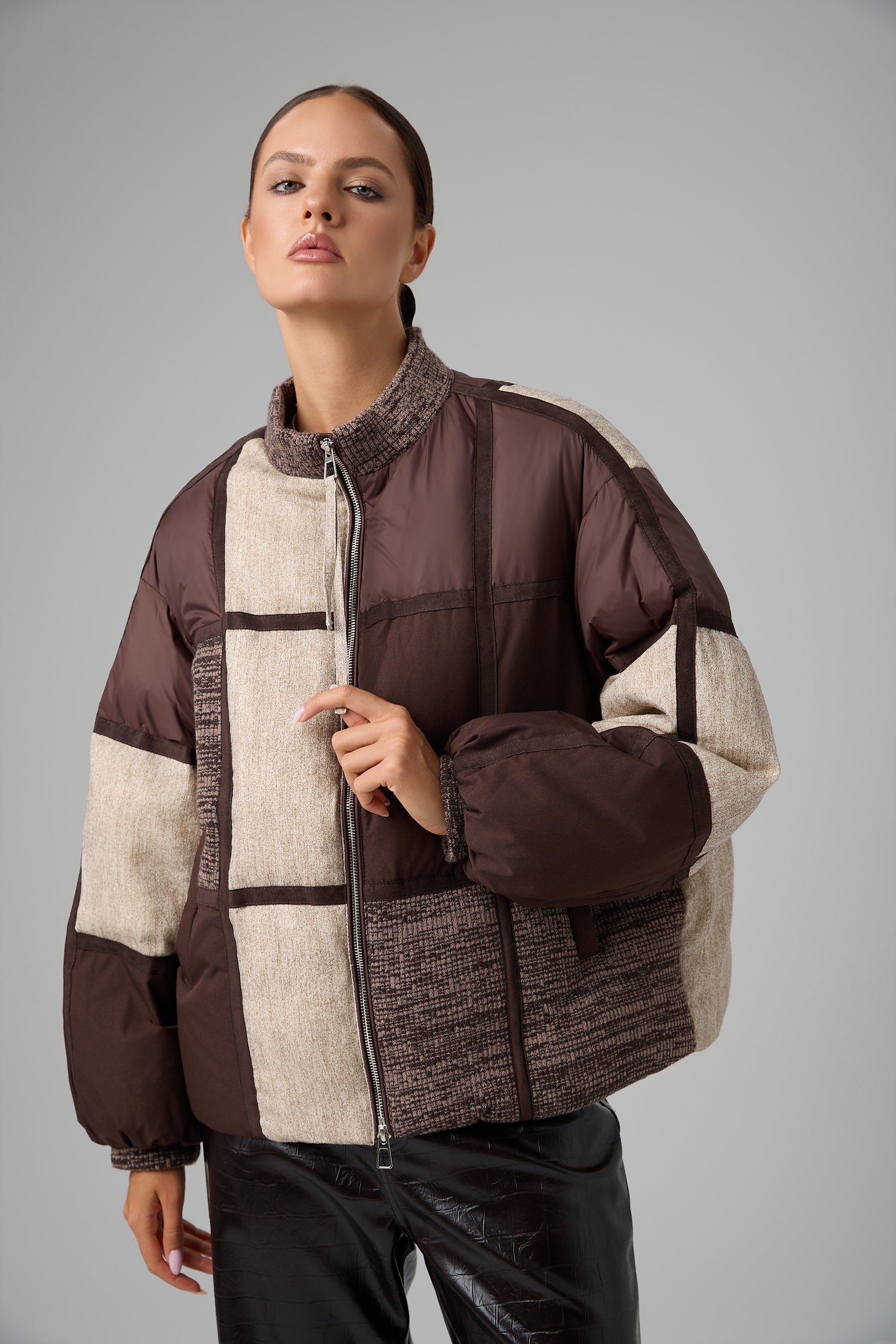 KURTKA MOSAIC BROWN