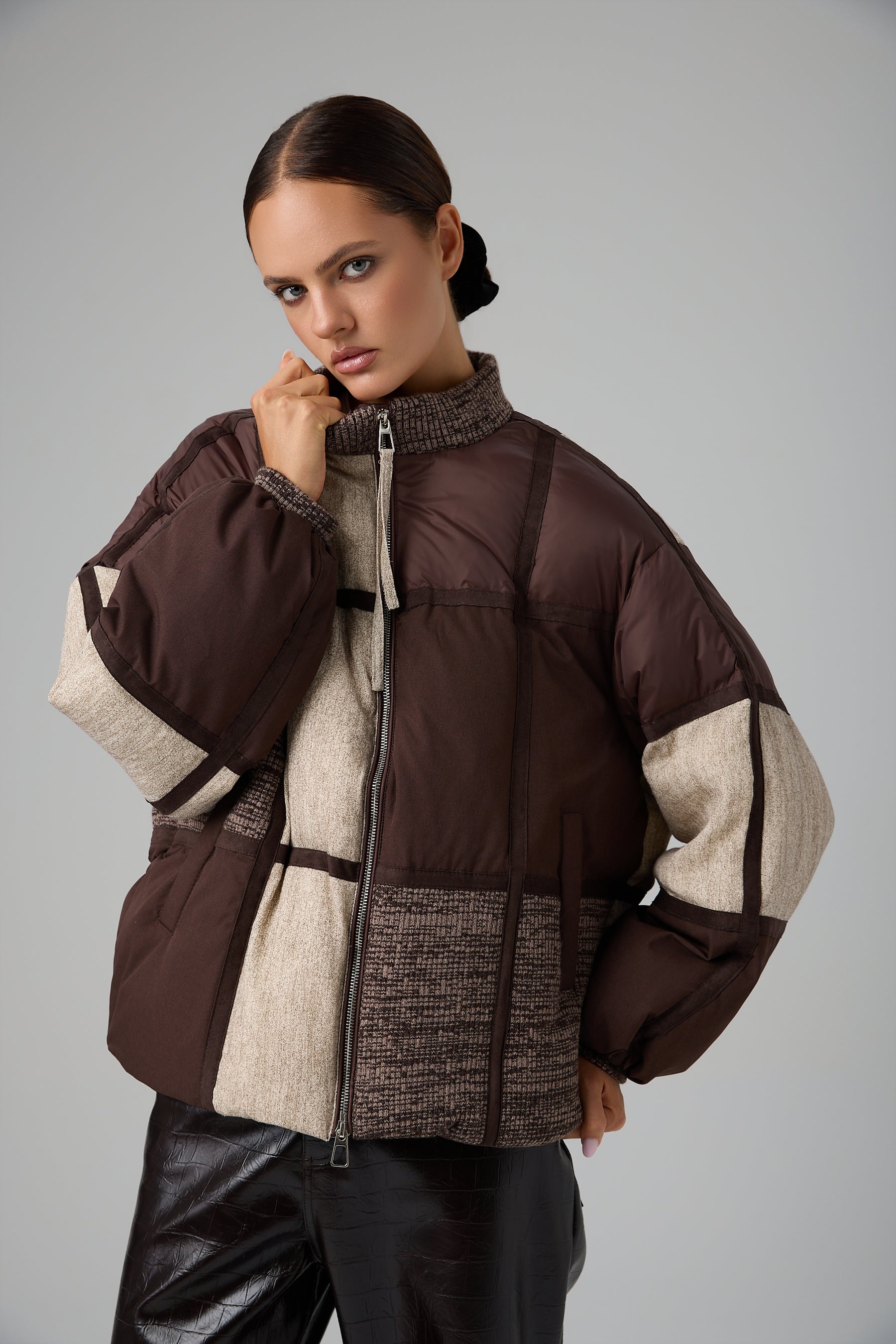 KURTKA MOSAIC BROWN