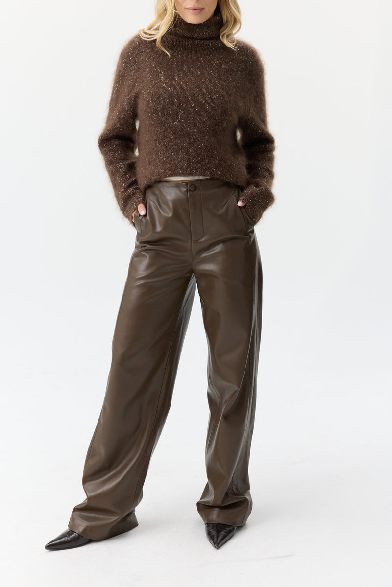 SPODNIE LEATHER WIDE