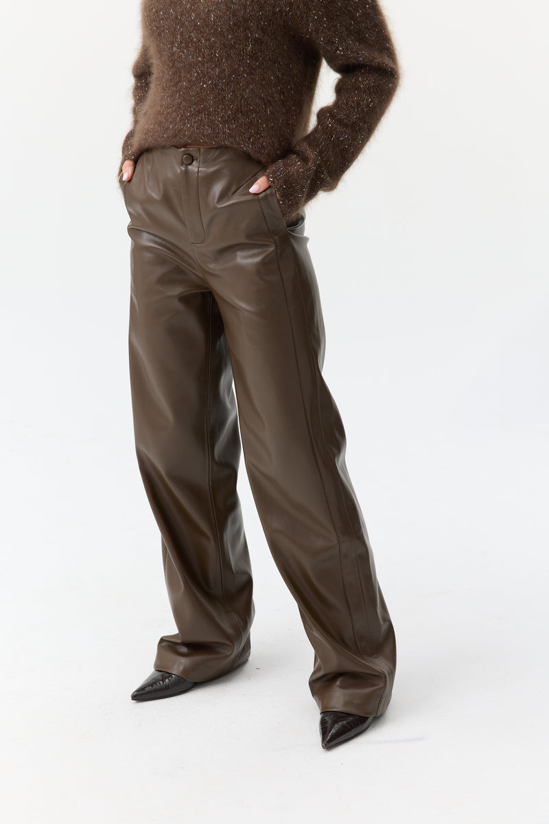 SPODNIE LEATHER WIDE