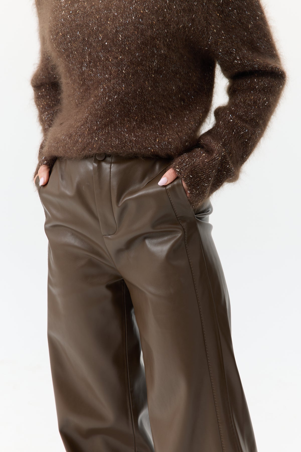 SPODNIE LEATHER WIDE