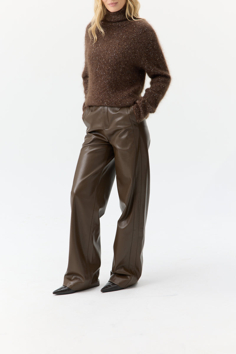 SPODNIE LEATHER WIDE