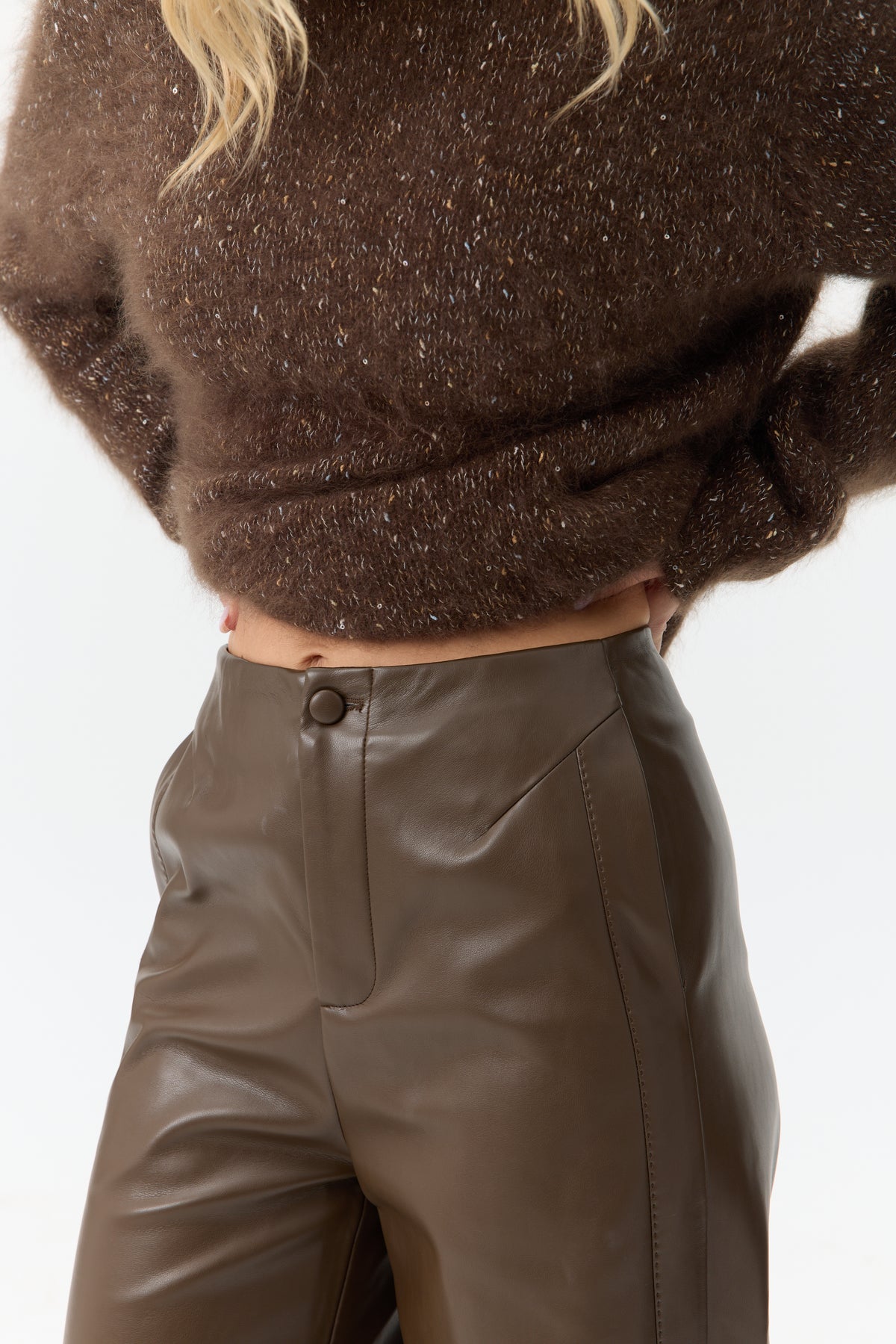 SPODNIE LEATHER WIDE