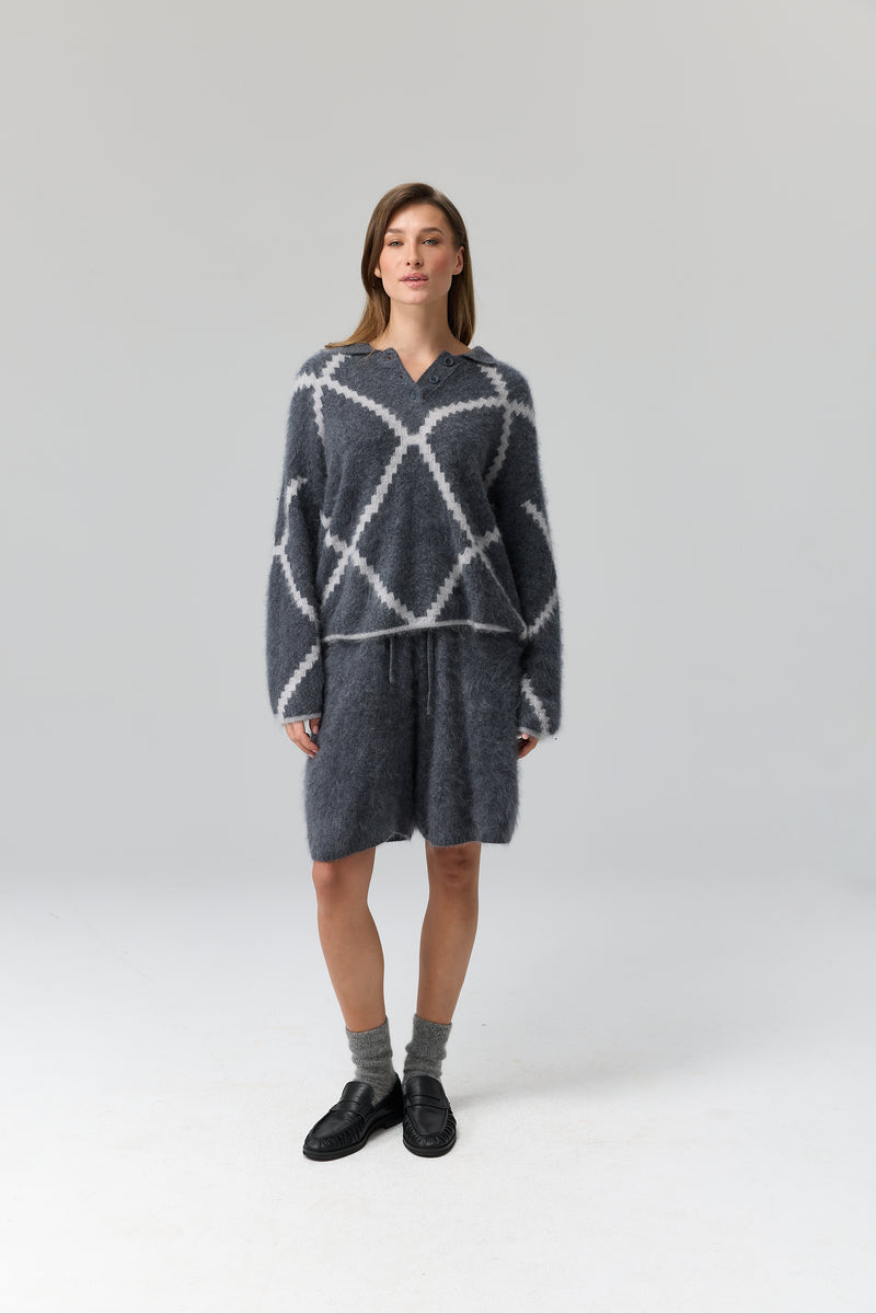 SWETER ARGYLE POLO
