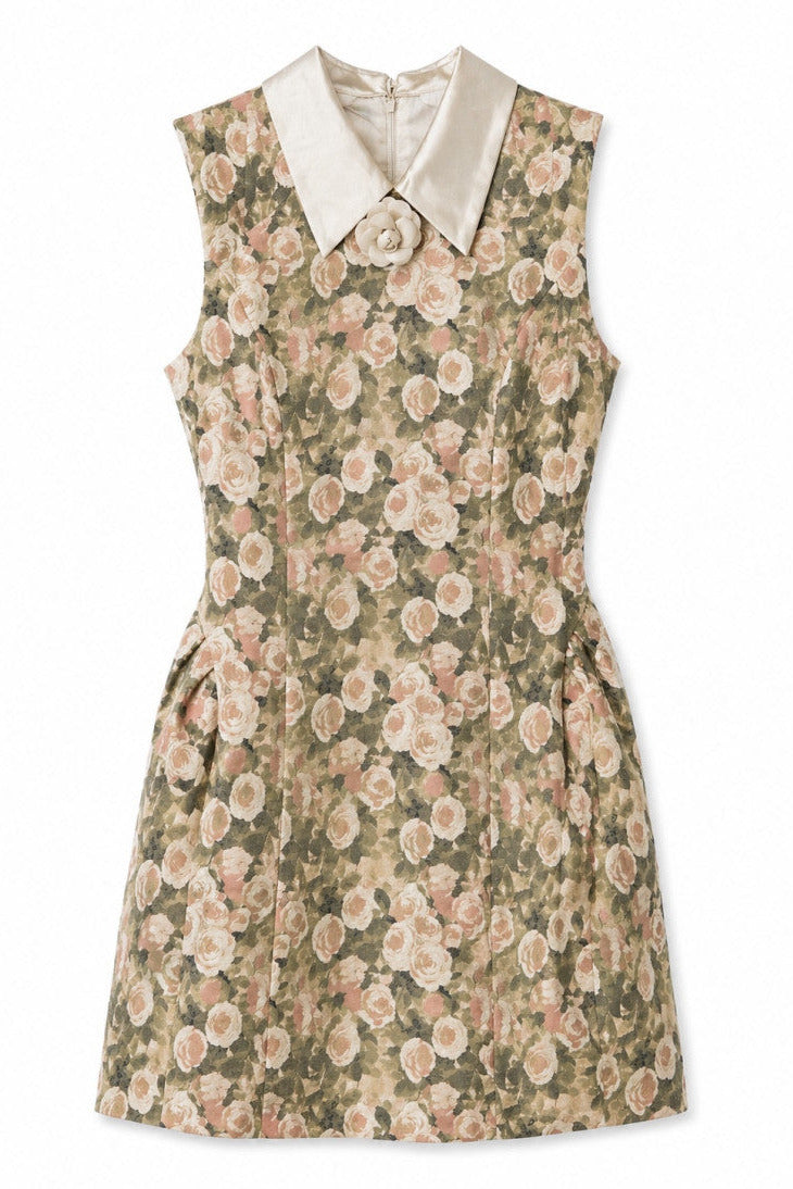 SUKIENKA ROSE COLLAR GREEN