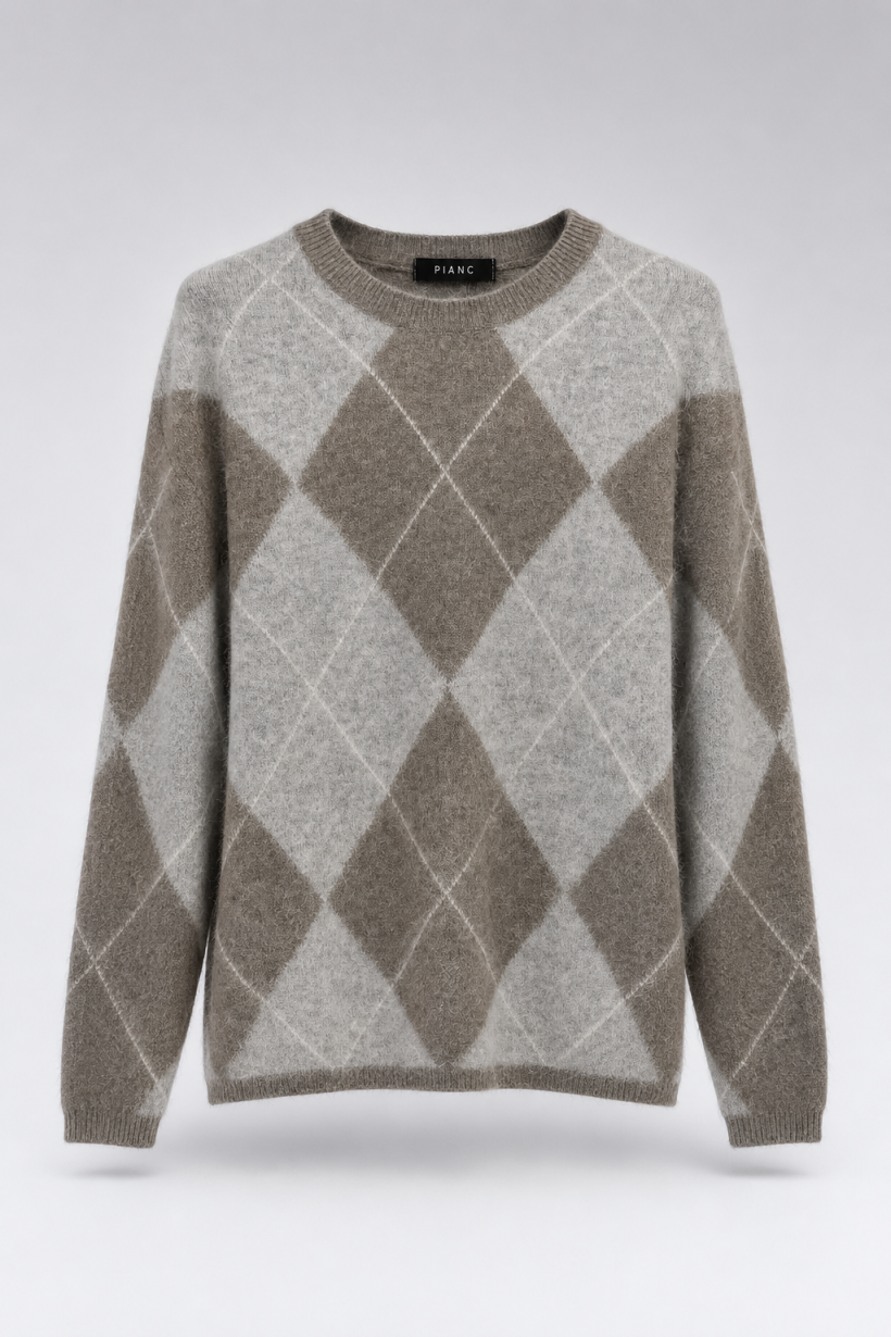 SWETER ARGYLE CASHMERE BLEND