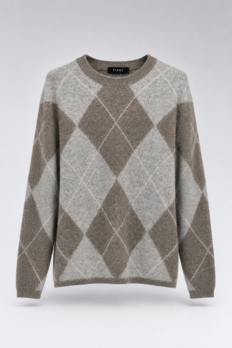 SWETER ARGYLE CASHMERE BLEND