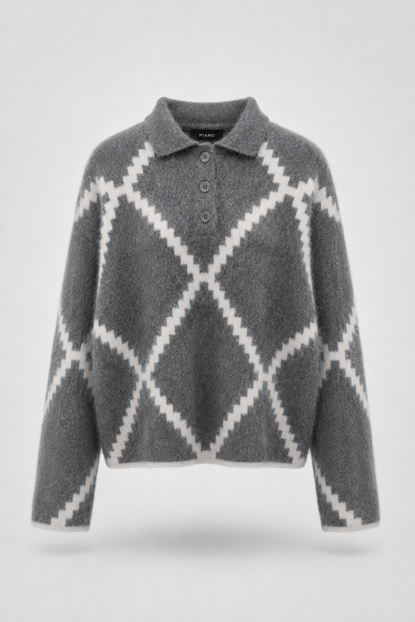 SWETER ARGYLE POLO
