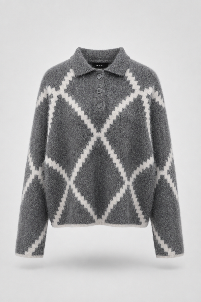 SWETER ARGYLE POLO