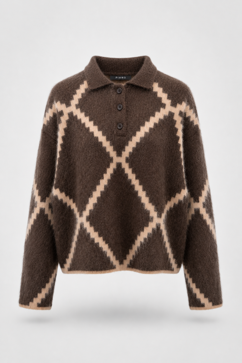 SWETER ARGYLE POLO