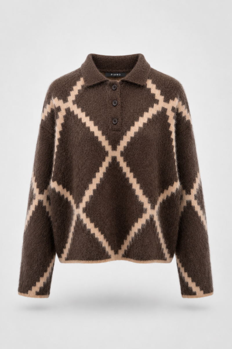 SWETER ARGYLE POLO